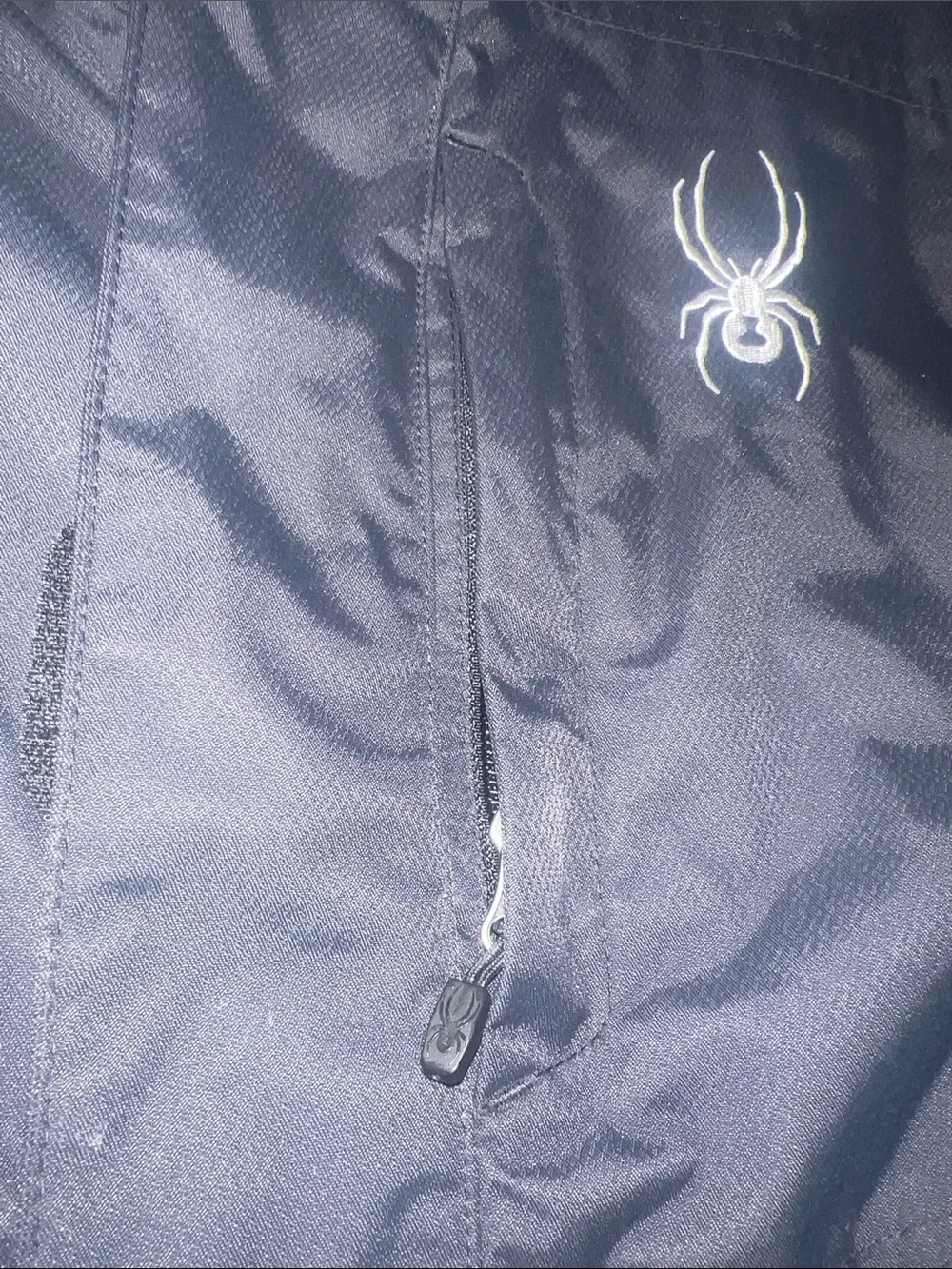 Spyder Black Hooded Jacket with White Spider Logo